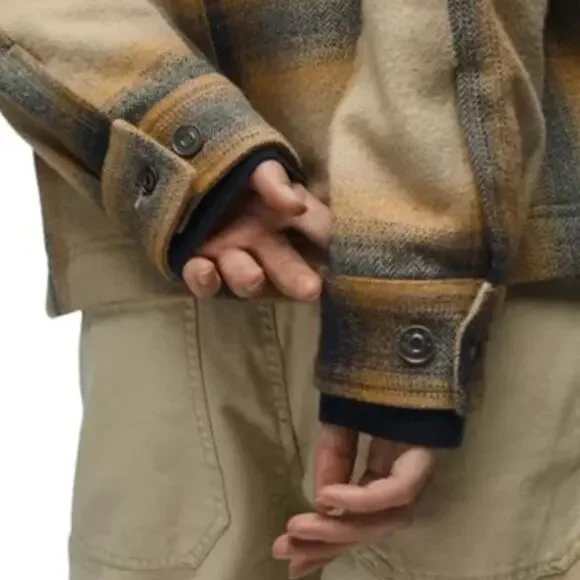 Prana Bridges Flannel Jacket Women's Small Sandstone Quilted Lining Chore Coat - Picture 3 of 13